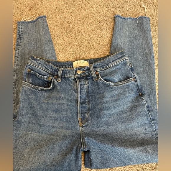 We The Free Skinny Jeans Womens 29 High Rise Distressed Stretch Raw Hem Denim - Picture 10 of 10